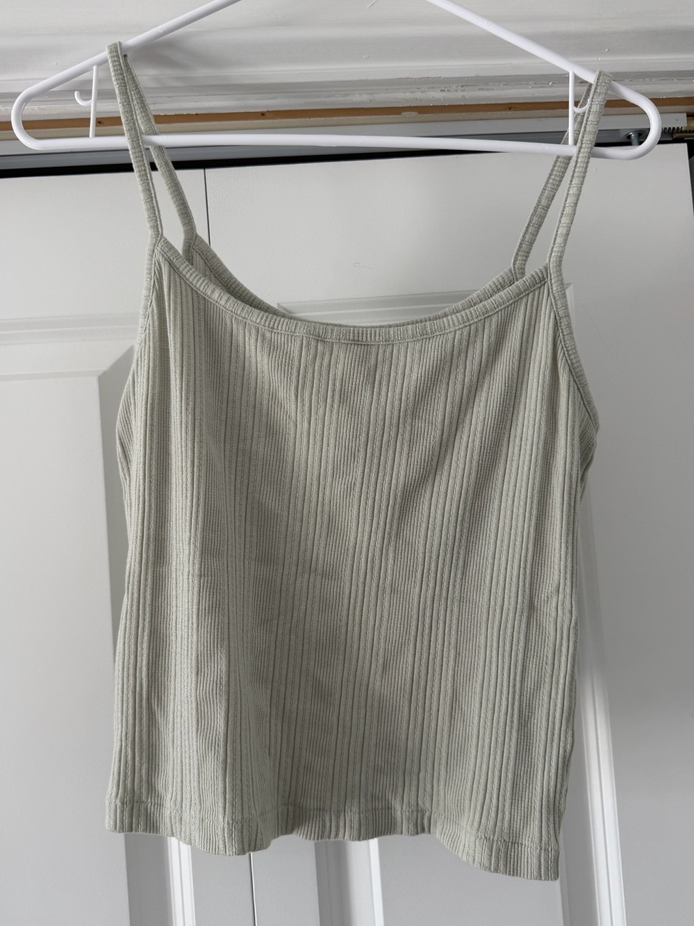 Madewell Ribbed Spaghetti Strap Cami - Sage Green